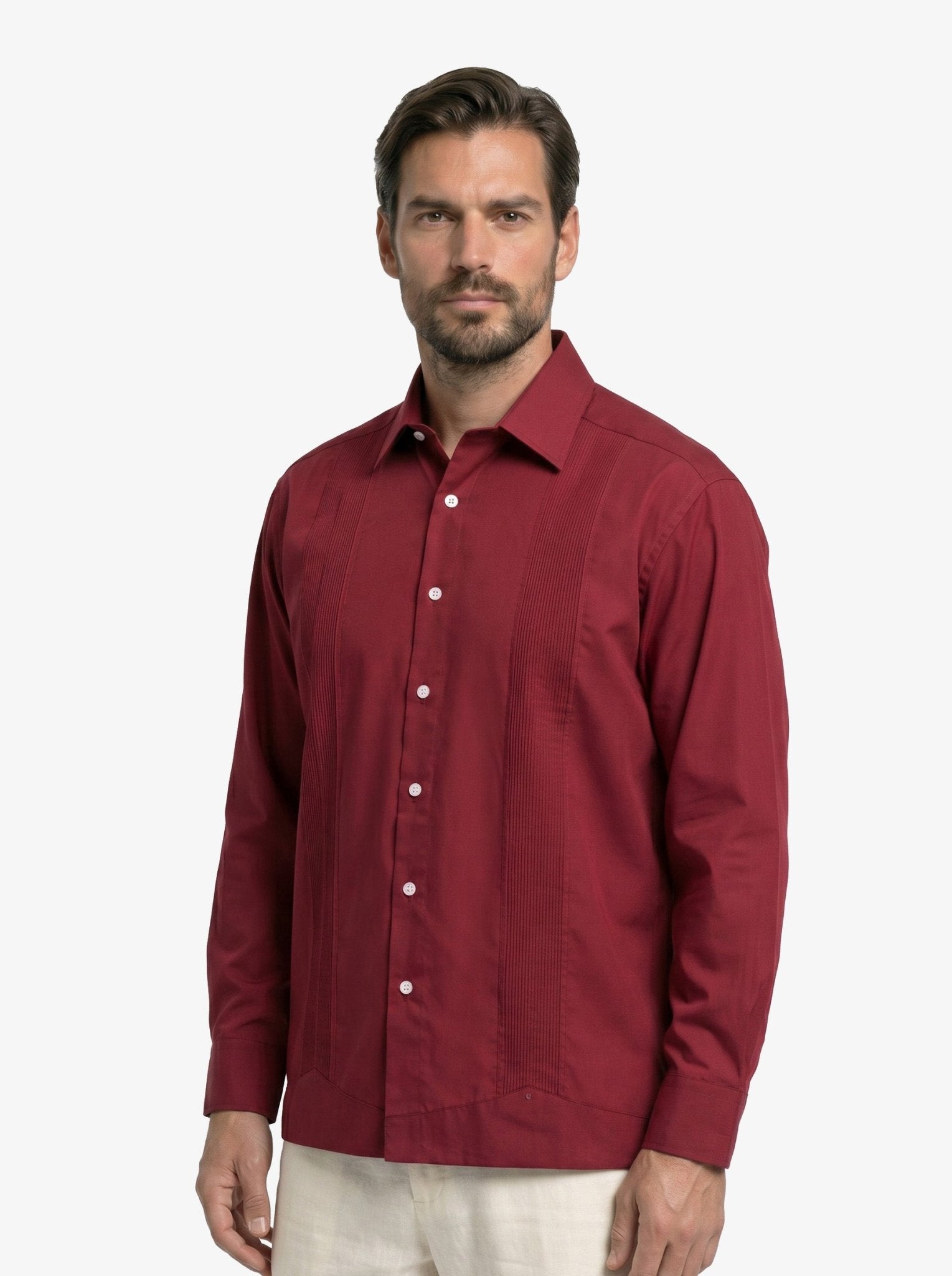 Manchester Guayabera sin Bolsas con Puño Convertible de Algodón y Poliéster - Manchester