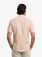 Manchester Guayabera Sin Bolsas Lino Bordado Artesanal - Manga Corta - Manchester