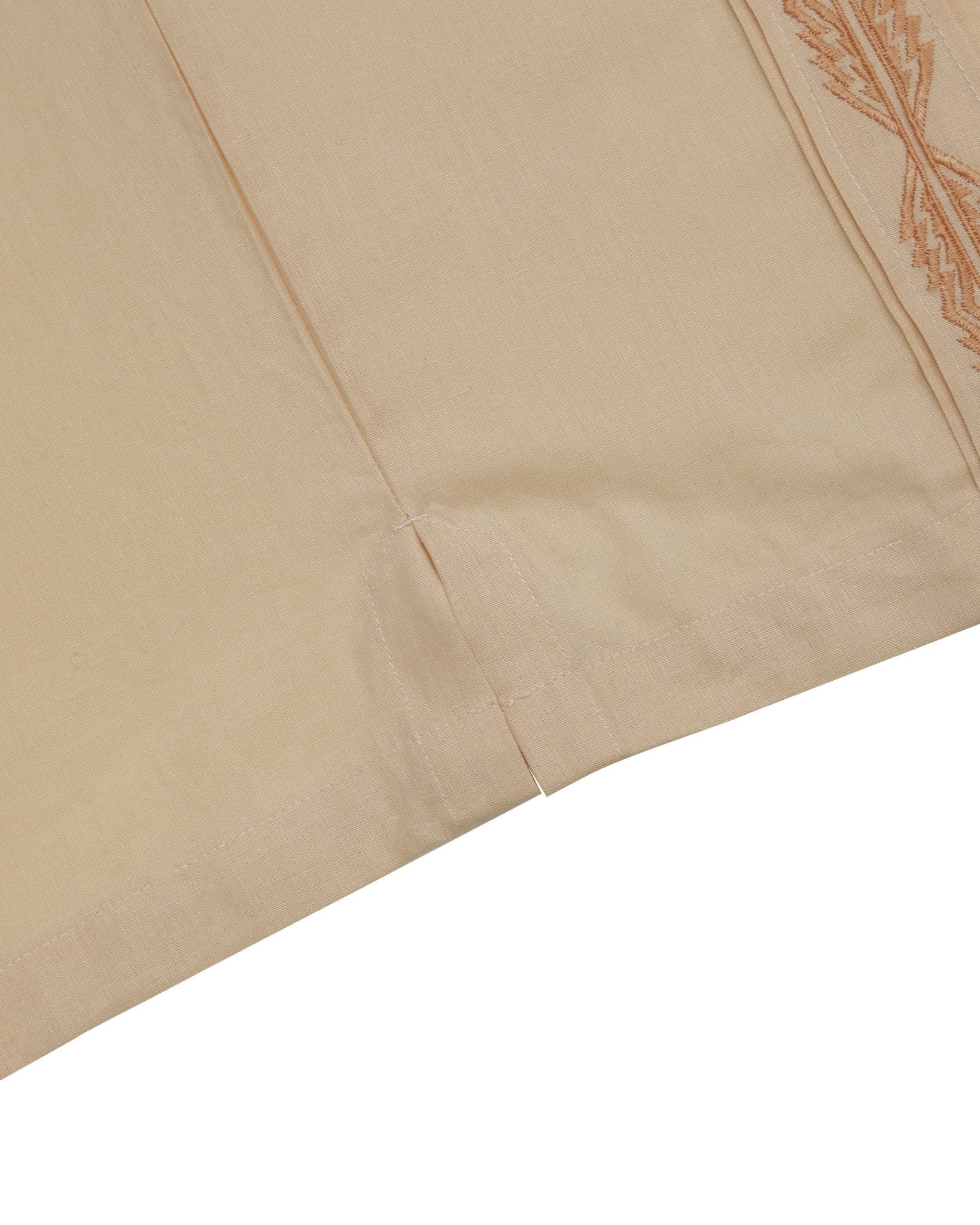 Manchester Guayabera Sin Bolsas Lino Bordado Artesanal - Manga Corta - Manchester