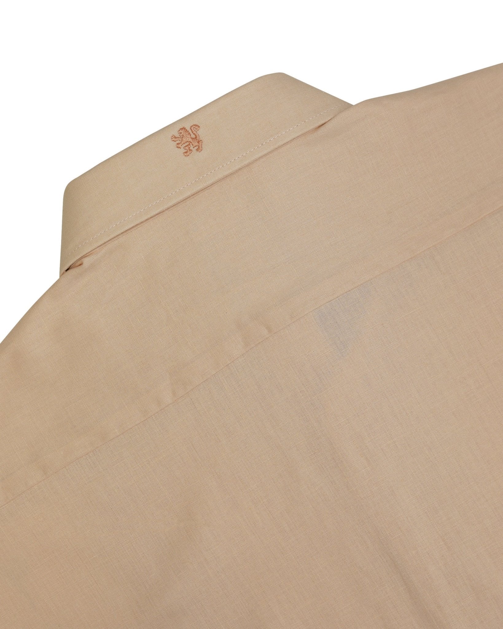 Manchester Guayabera Sin Bolsas Lino Bordado Artesanal - Manga Corta - Manchester