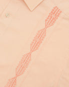 Manchester Guayabera Sin Bolsas Lino Bordado Artesanal - Manga Corta - Manchester