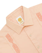 Manchester Guayabera Sin Bolsas Lino Bordado Artesanal - Manga Corta - Manchester