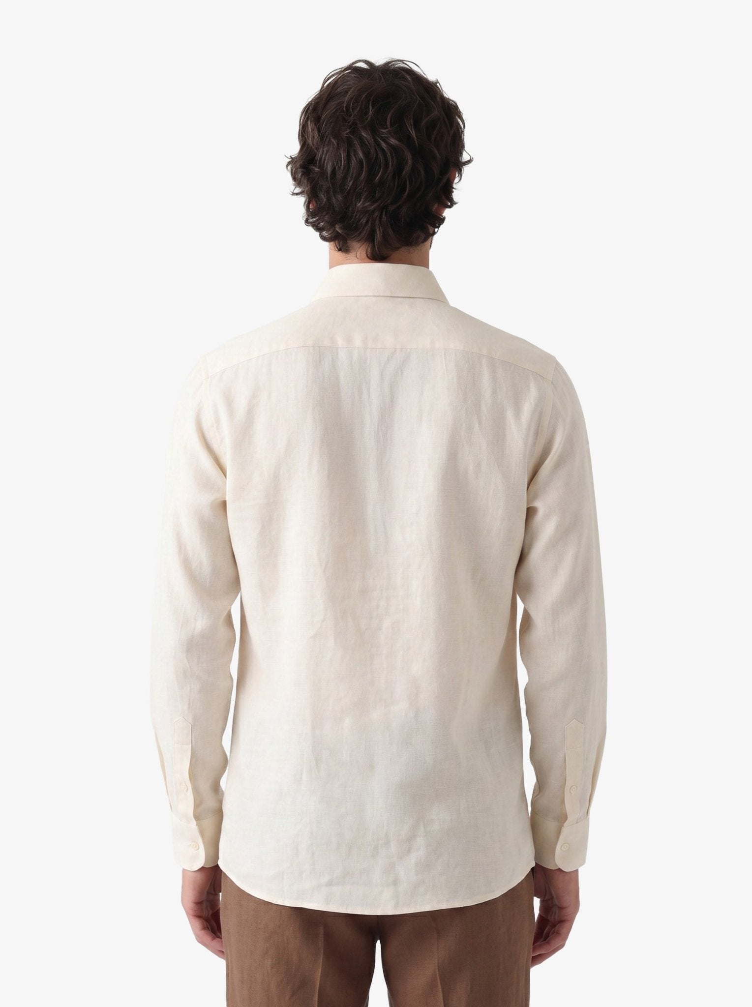 Manchester Guayabera sin Bolsas Slim Fit con Puño Convertible de Lino - Manchester
