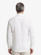 Manchester Guayabera sin Bolsas Slim Fit con Puño Convertible de Lino - Manchester