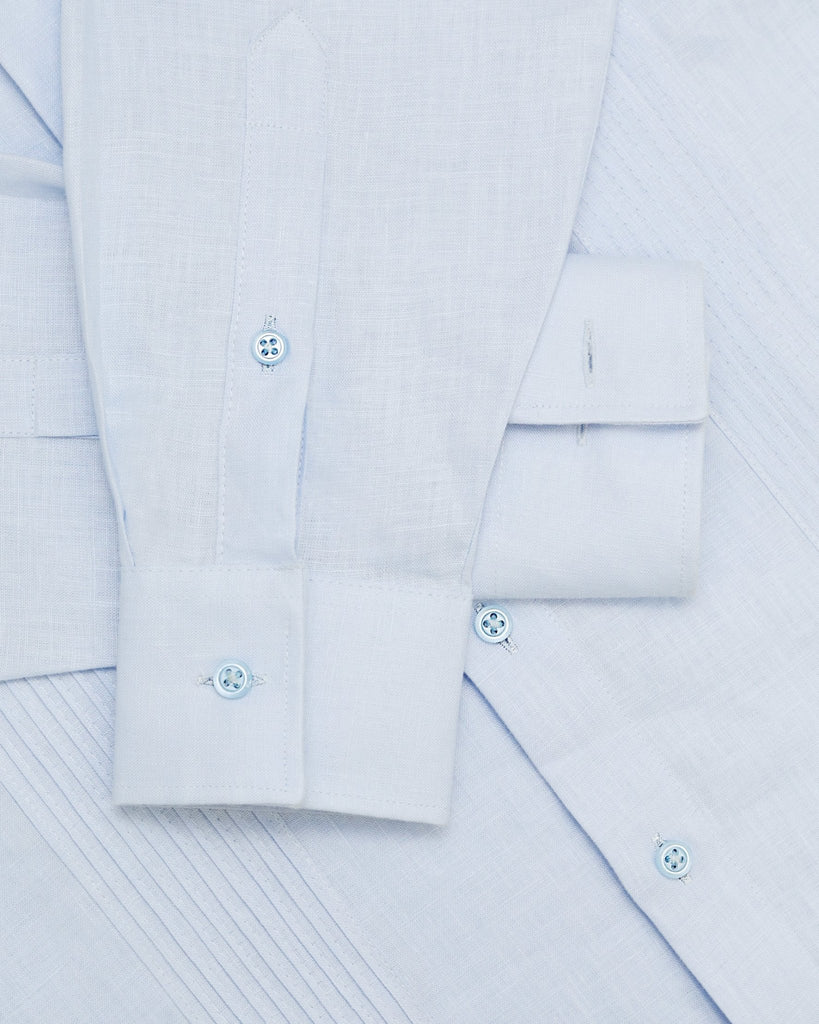 Manchester Guayabera sin Bolsas Slim Fit con Puño Convertible de Lino - Manchester