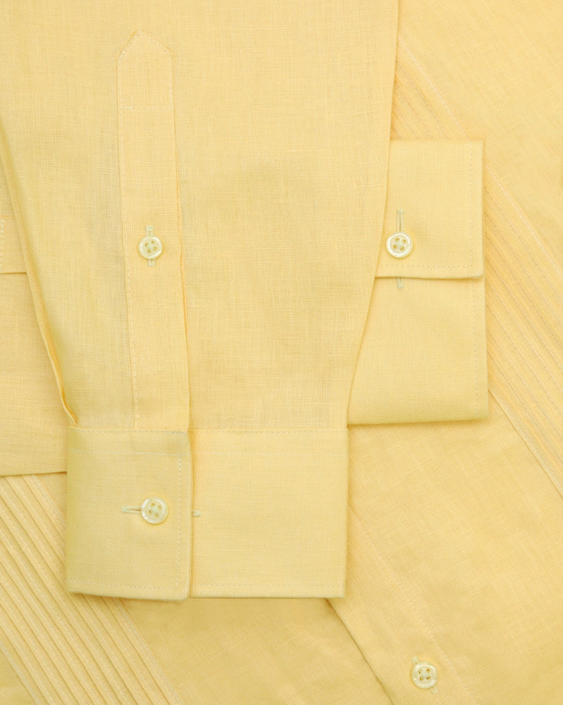 Manchester Guayabera sin Bolsas Slim Fit con Puño Convertible de Lino - Manchester