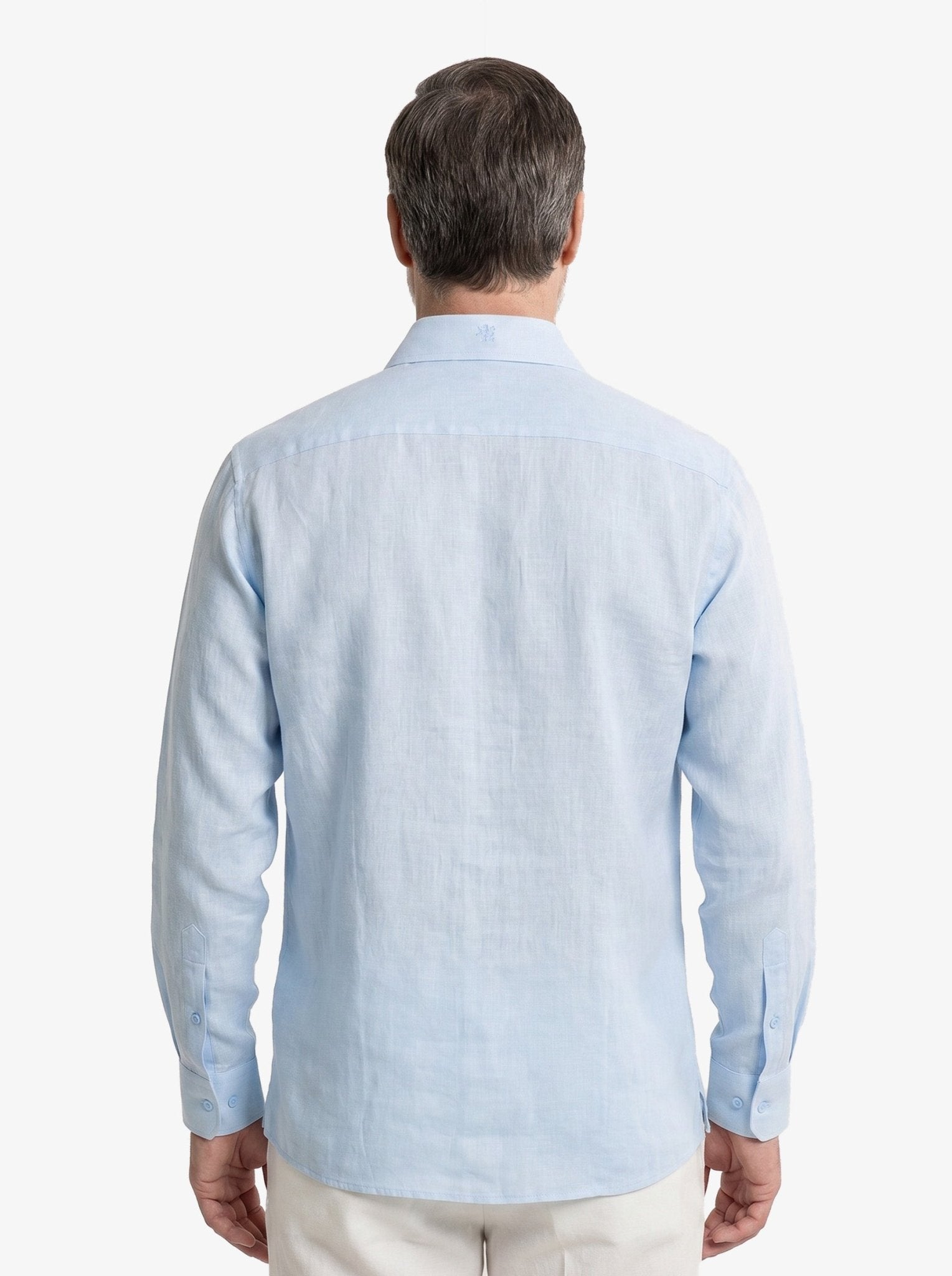 Manchester Guayabera sin Bolsas Slim Fit con Puño Convertible de Lino - Manchester