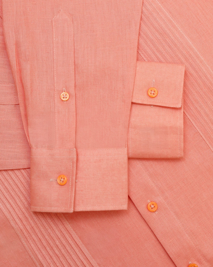 Manchester Guayabera sin Bolsas Slim Fit con Puño Convertible de Lino - Manchester