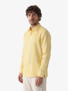 Manchester Guayabera sin Bolsas Slim Fit con Puño Convertible de Lino - Manchester
