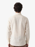Manchester Guayabera sin Bolsas Slim Fit con Puño Convertible de Lino - Manchester