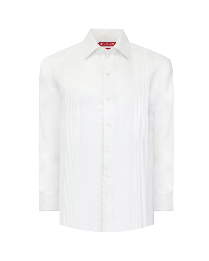 Manchester Guayabera sin Bolsas Slim Fit con Puño Convertible de Lino - Manchester