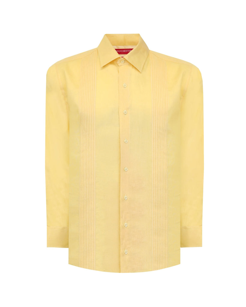 Manchester Guayabera sin Bolsas Slim Fit con Puño Convertible de Lino - Manchester