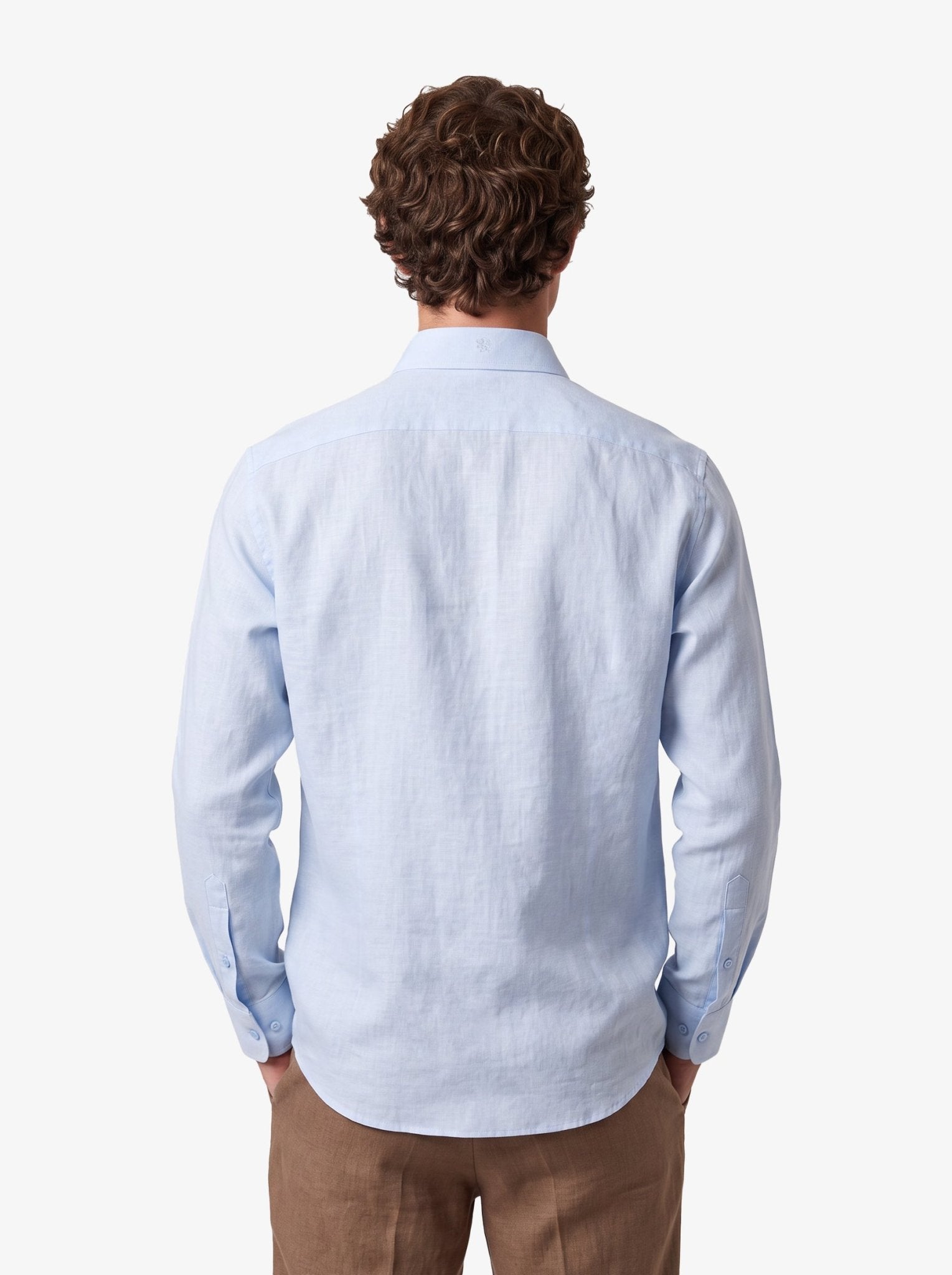 Manchester Guayabera sin Bolsas Slim Fit con Puño Convertible de Lino - Manchester