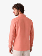Manchester Guayabera sin Bolsas Slim Fit con Puño Convertible de Lino - Manchester