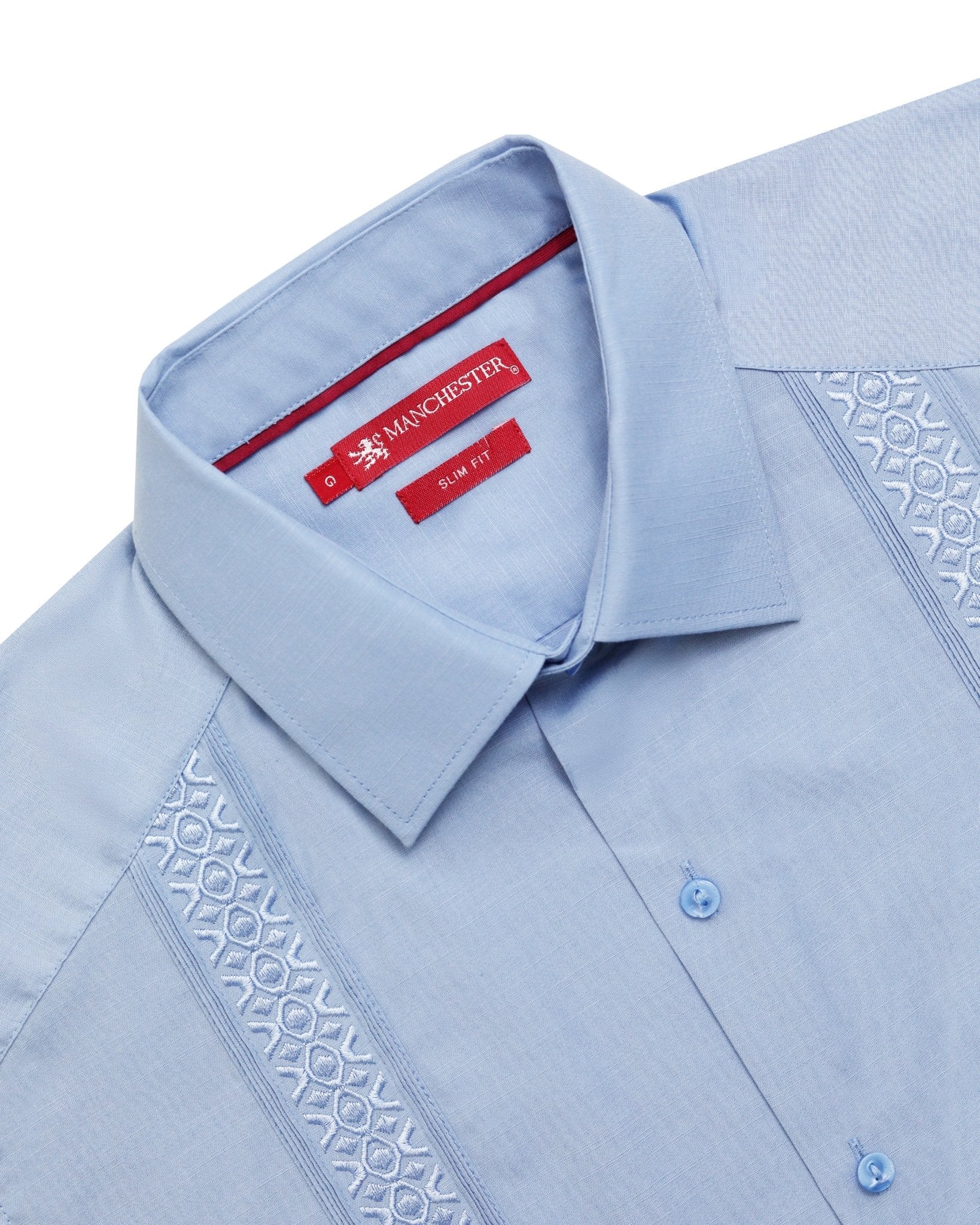 Manchester Guayabera Slim Fit Algodón - Poliéster - Manchester