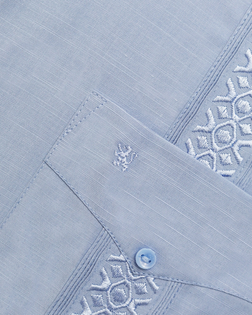 Manchester Guayabera Slim Fit Algodón - Poliéster - Manchester