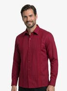 Manchester Guayabera Slim Fit Sin Bolsas Alforzas Bordado Elegante - Manchester