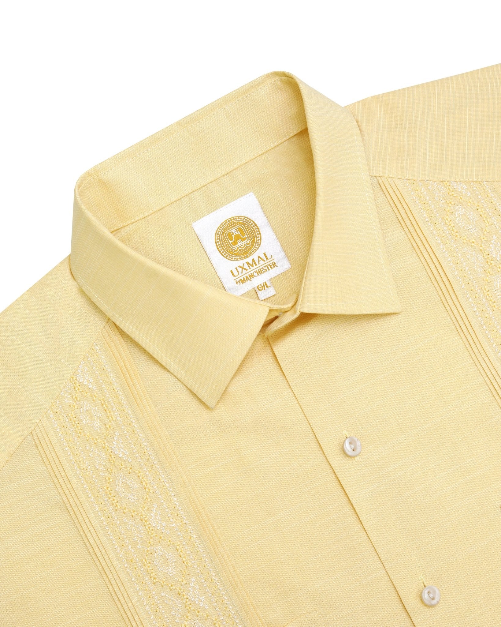 Manchester Guayabera Tradicional Alforzas Finas y Bordado - Manchester