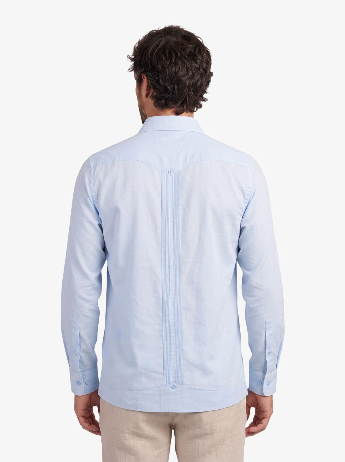 Manchester Guayabera Tradicional Cuatro Bolsas Caribe Esencial - Manga Larga - Manchester