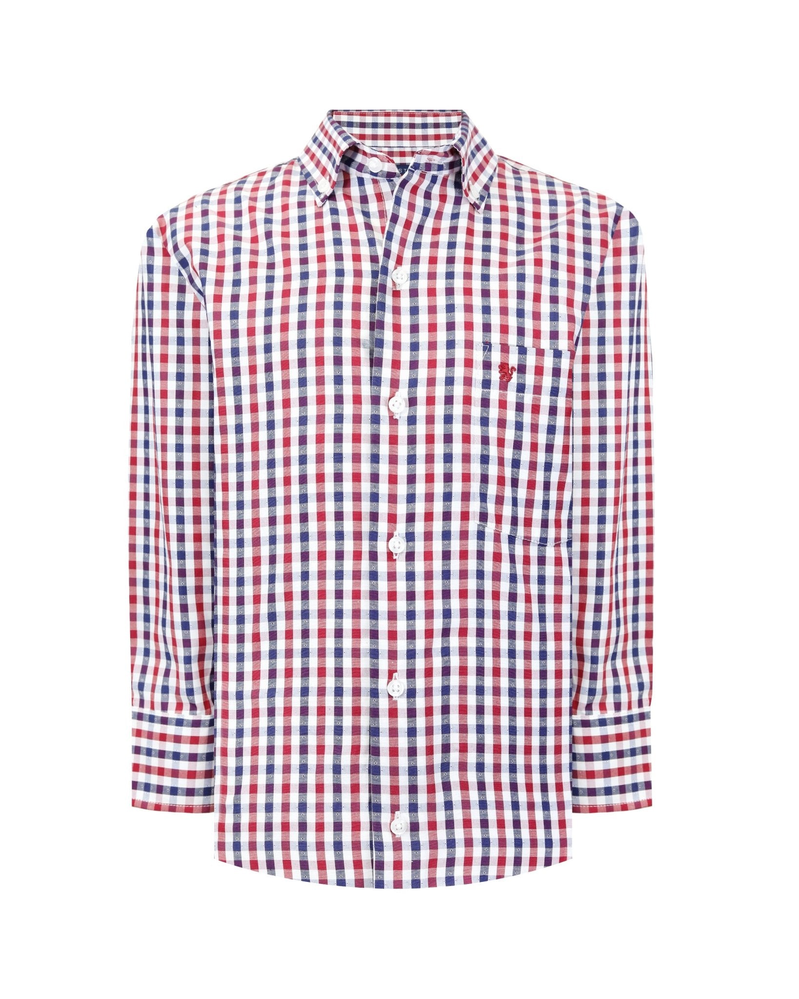 Manchester Junior Camisa Casual Gingham Button Down - Manga Larga - Manchester
