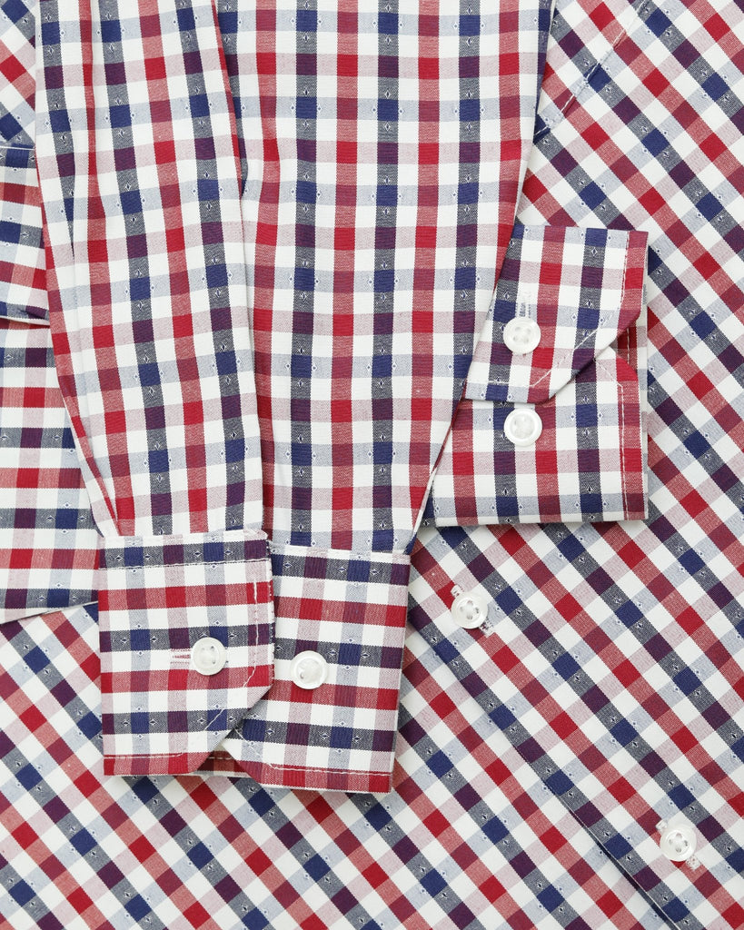 Manchester Junior Camisa Casual Gingham Button Down - Manga Larga - Manchester