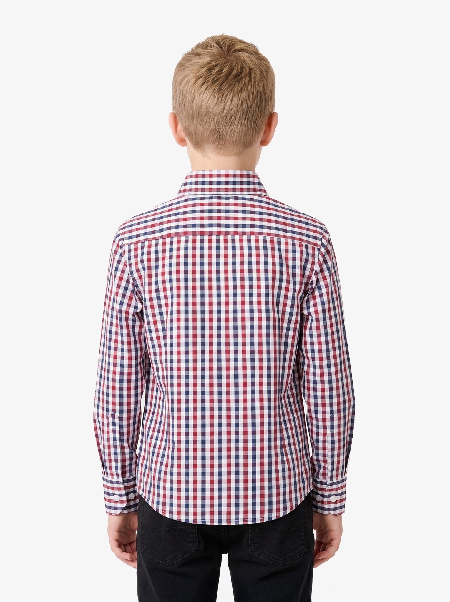 Manchester Junior Camisa Casual Gingham Button Down - Manga Larga - Manchester