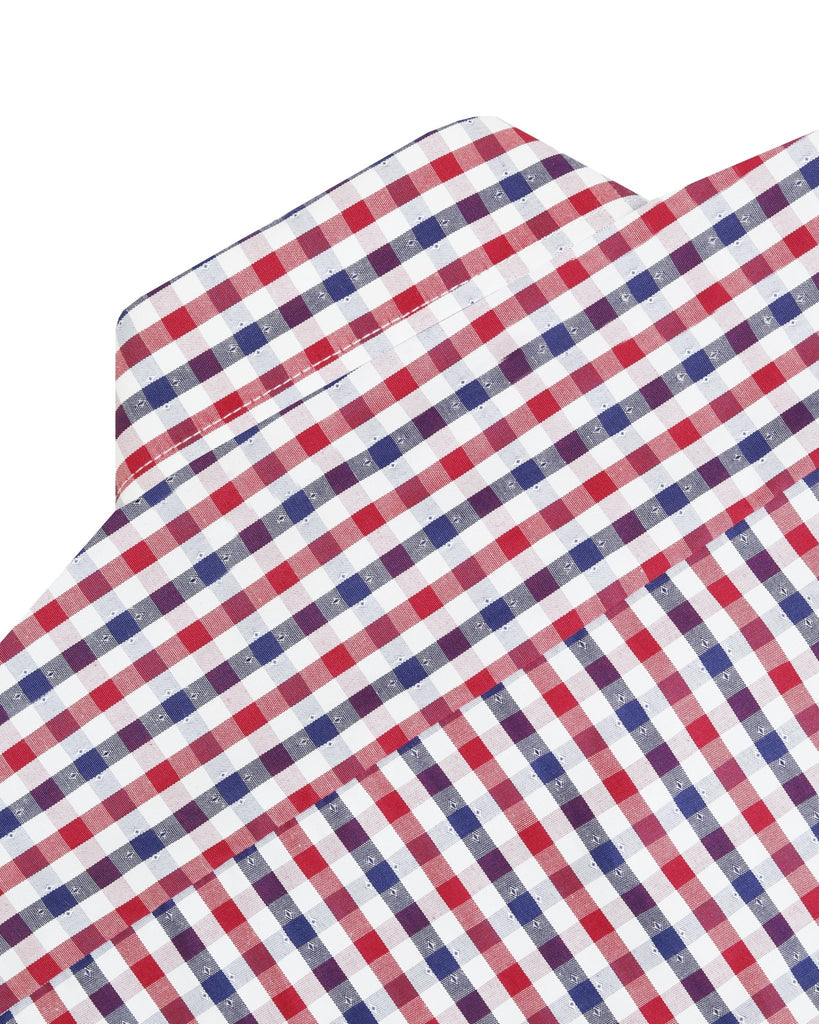 Manchester Junior Camisa Casual Gingham Button Down - Manga Larga - Manchester