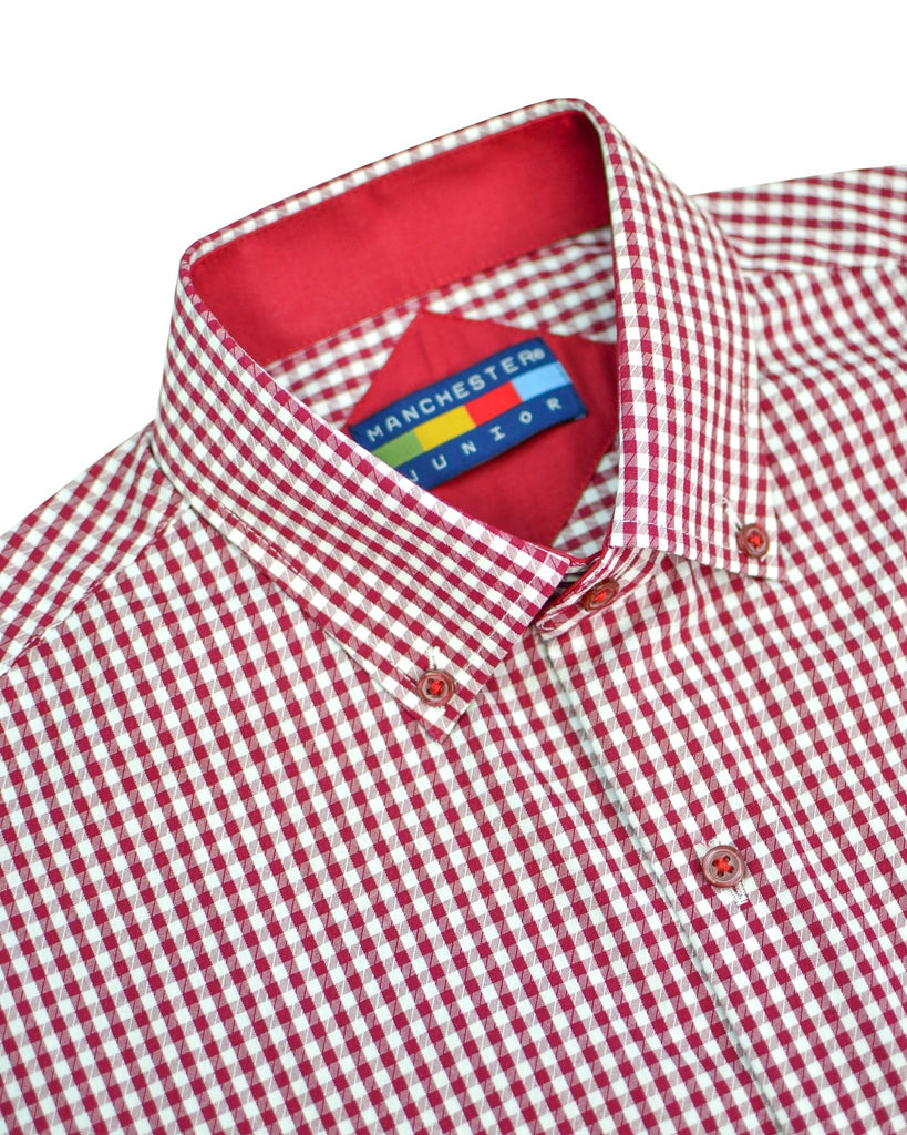 Manchester Junior Camisa Casual Mezcla de Algodón Cuello Ajustable - Manga Corta - Manchester