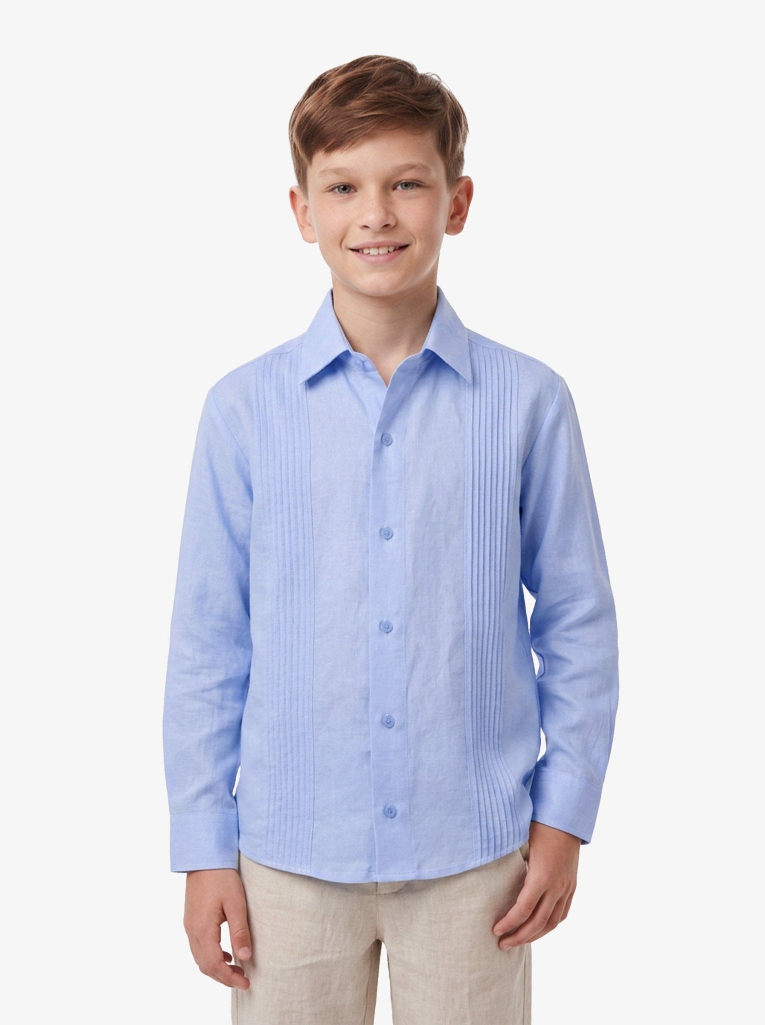Manchester Junior Guayabera 100% Lino - Manga Larga - Manchester