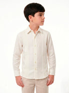 Manchester Junior Guayabera 100% Lino - Manga Larga - Manchester