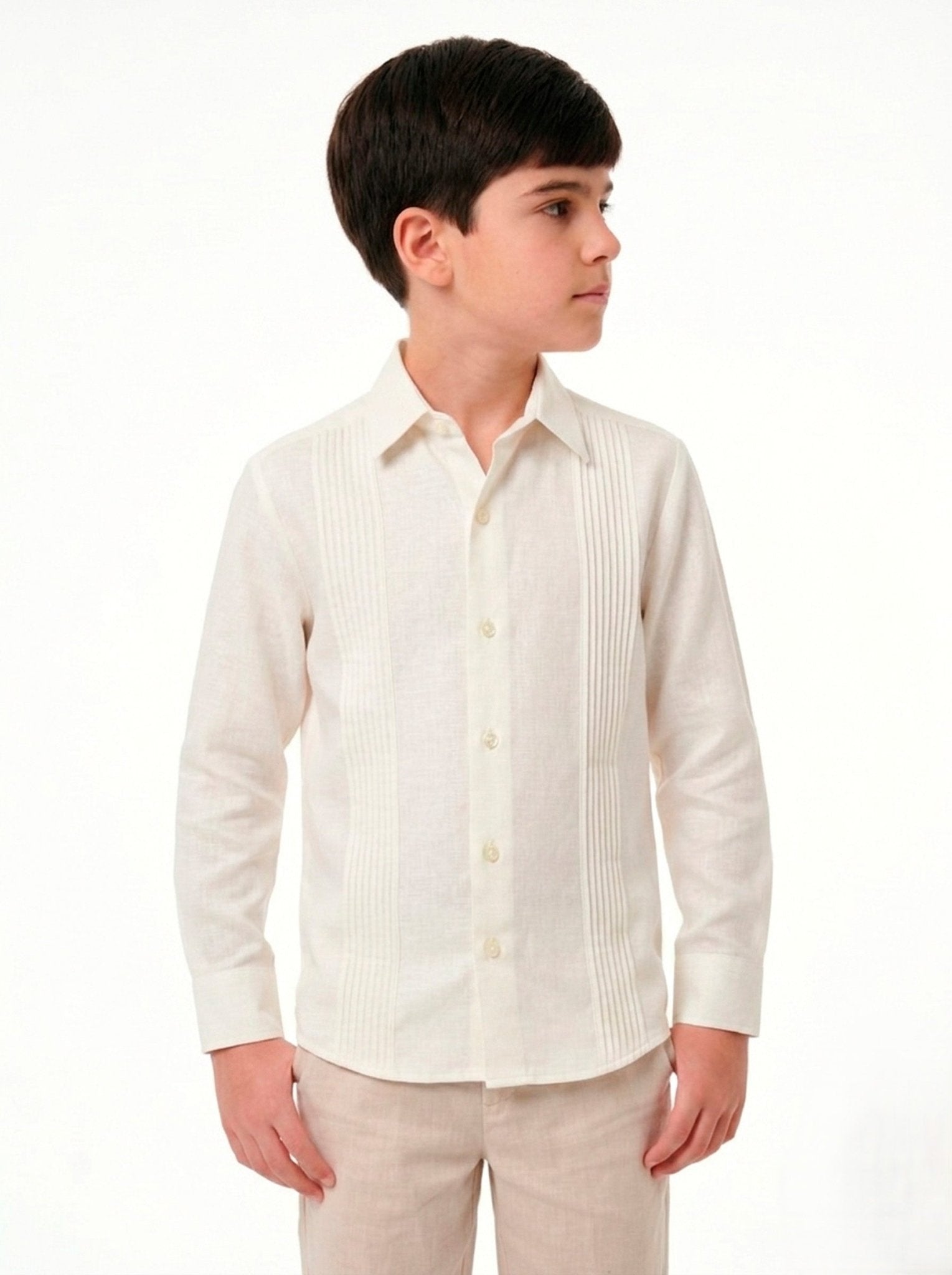 Manchester Junior Guayabera 100% Lino - Manga Larga - Manchester