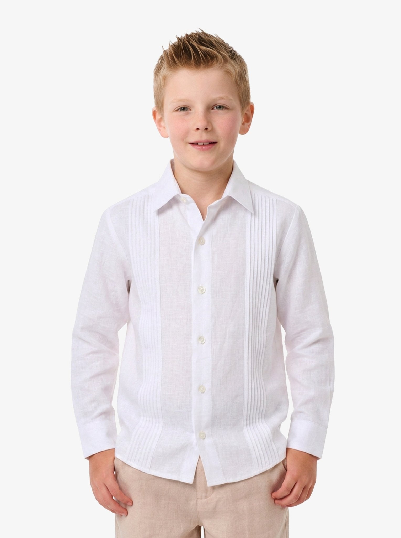 Manchester Junior Guayabera 100% Lino - Manga Larga - Manchester