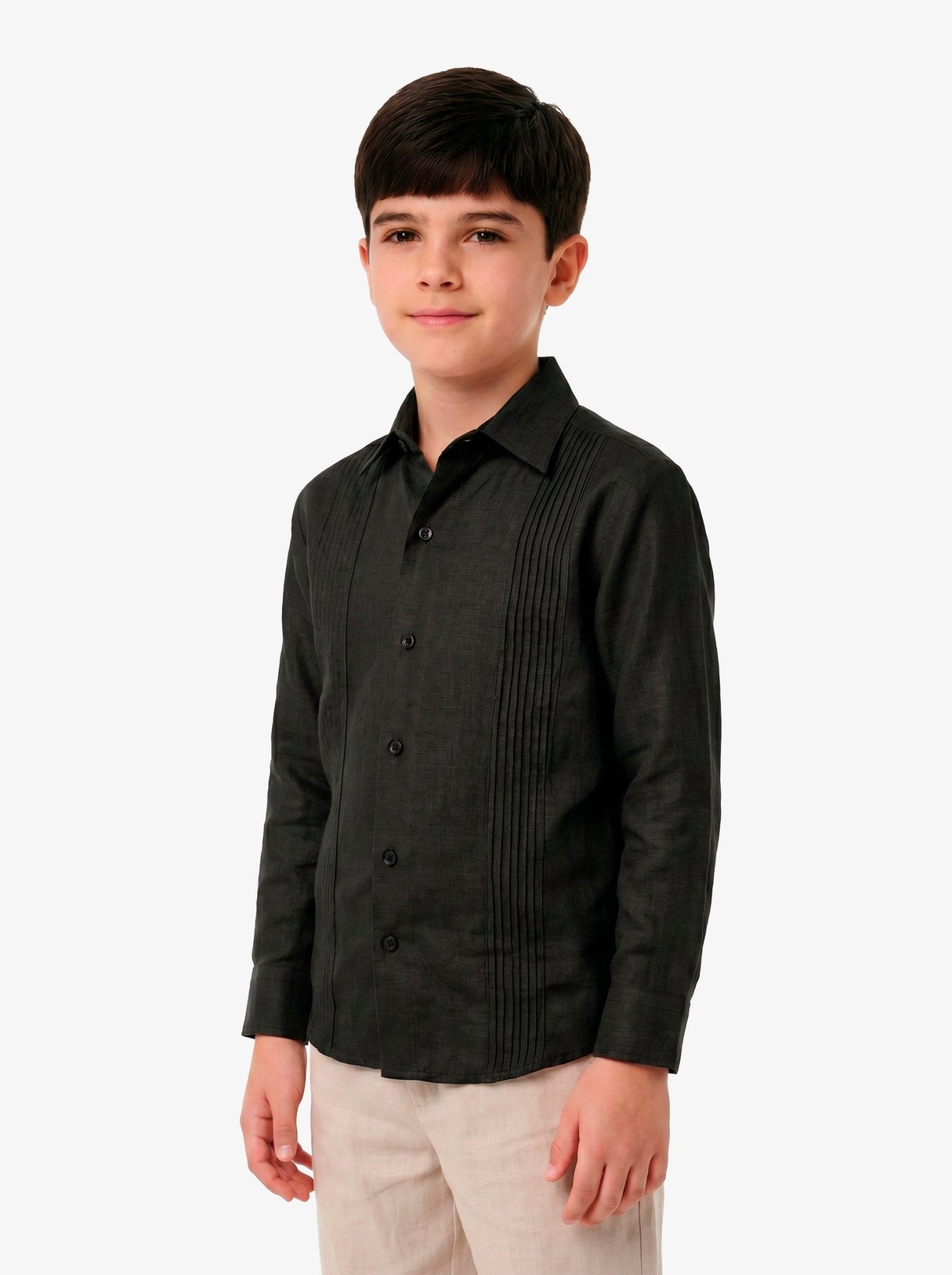 Manchester Junior Guayabera 100% Lino - Manga Larga - Manchester