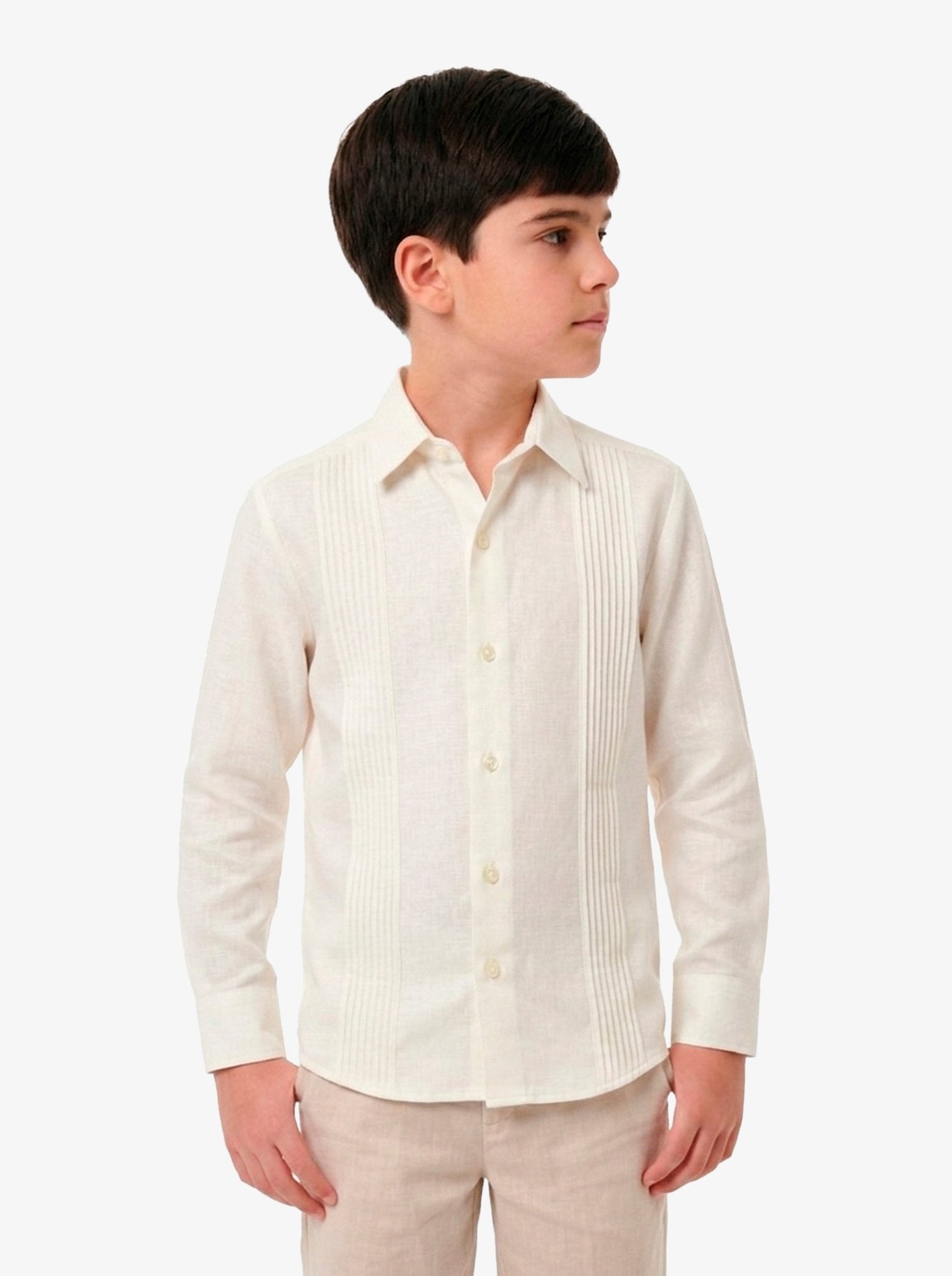Manchester Junior Guayabera 100% Lino - Manga Larga - Manchester