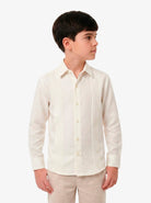 Manchester Junior Guayabera 100% Lino - Manga Larga - Manchester