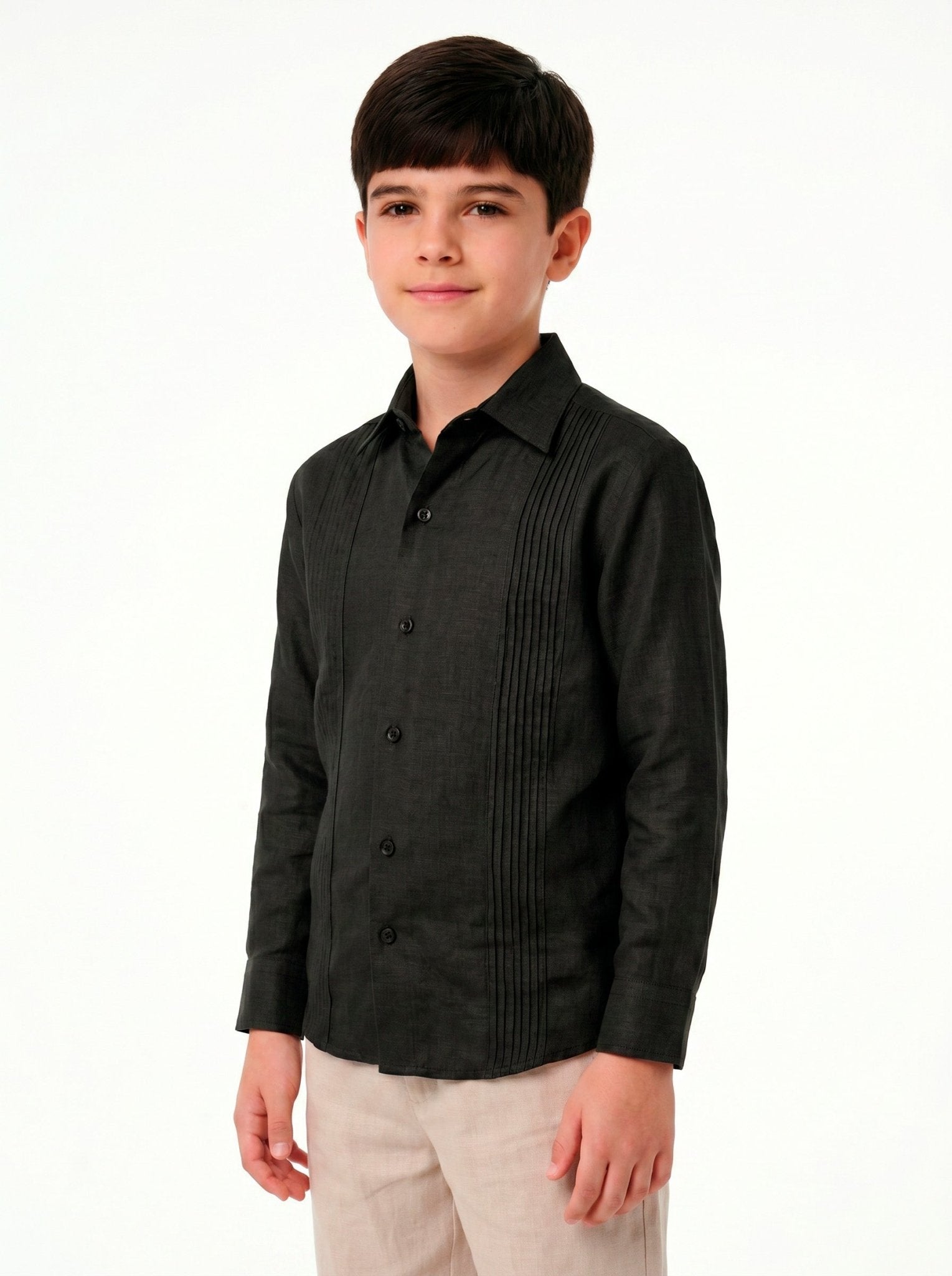 Manchester Junior Guayabera 100% Lino - Manga Larga - Manchester