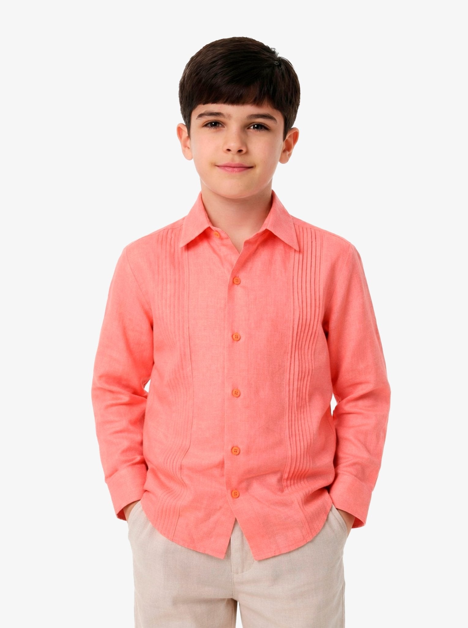Manchester Junior Guayabera 100% Lino - Manga Larga - Manchester