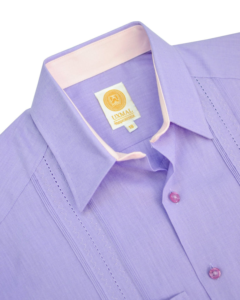 Manchester Junior Guayabera Manga Corta - Mezcla Lino - Manchester