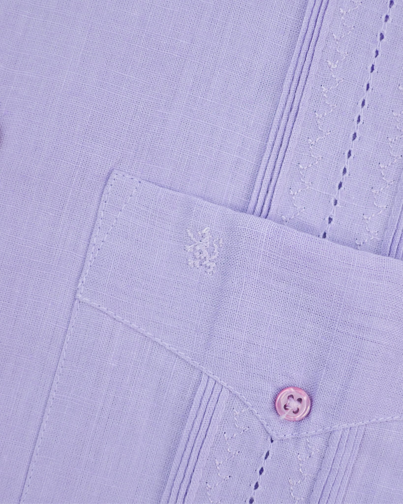 Manchester Junior Guayabera Manga Corta - Mezcla Lino - Manchester