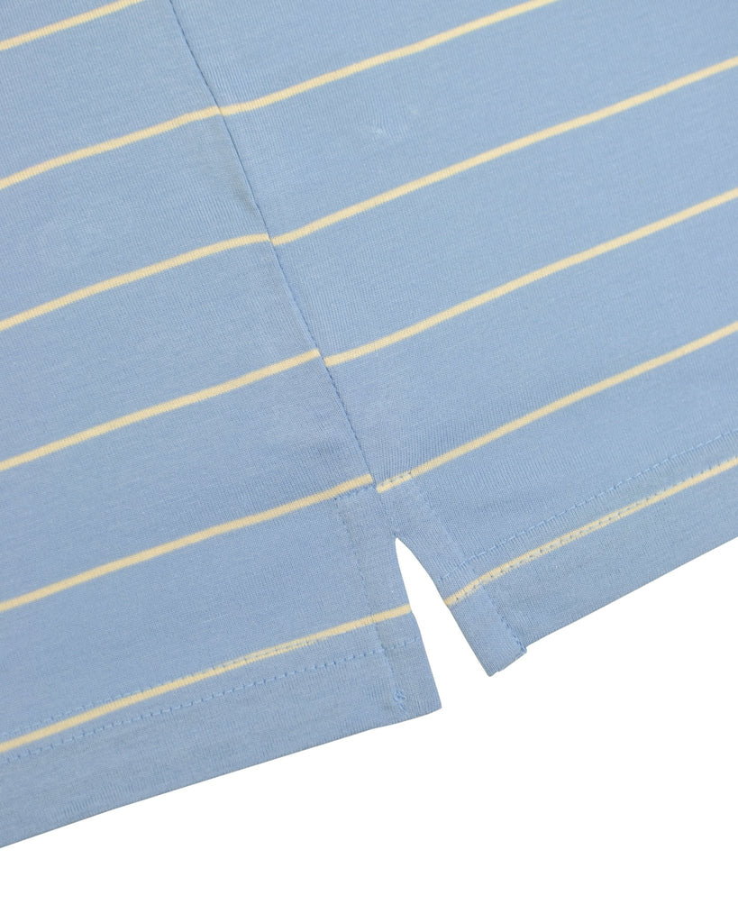 Manchester Junior Polo 100% Algodón Rayas Celeste/Blanco - Manga Corta - Manchester