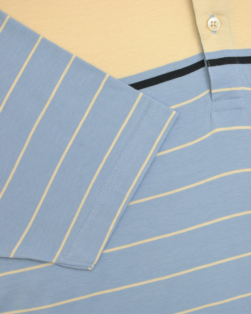 Manchester Junior Polo 100% Algodón Rayas Celeste/Blanco - Manga Corta - Manchester