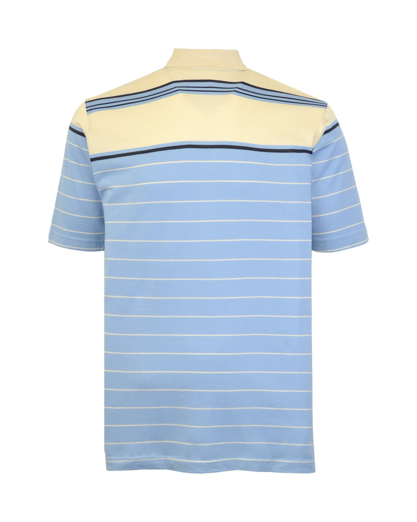 Manchester Junior Polo 100% Algodón Rayas Celeste/Blanco - Manga Corta - Manchester