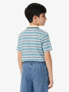 Manchester Junior Polo 100% Algodón Rayas - Manga Corta color azul para niño