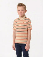 Manchester Junior Polo 100% Algodón Rayas - Manga Corta color rojo para niño