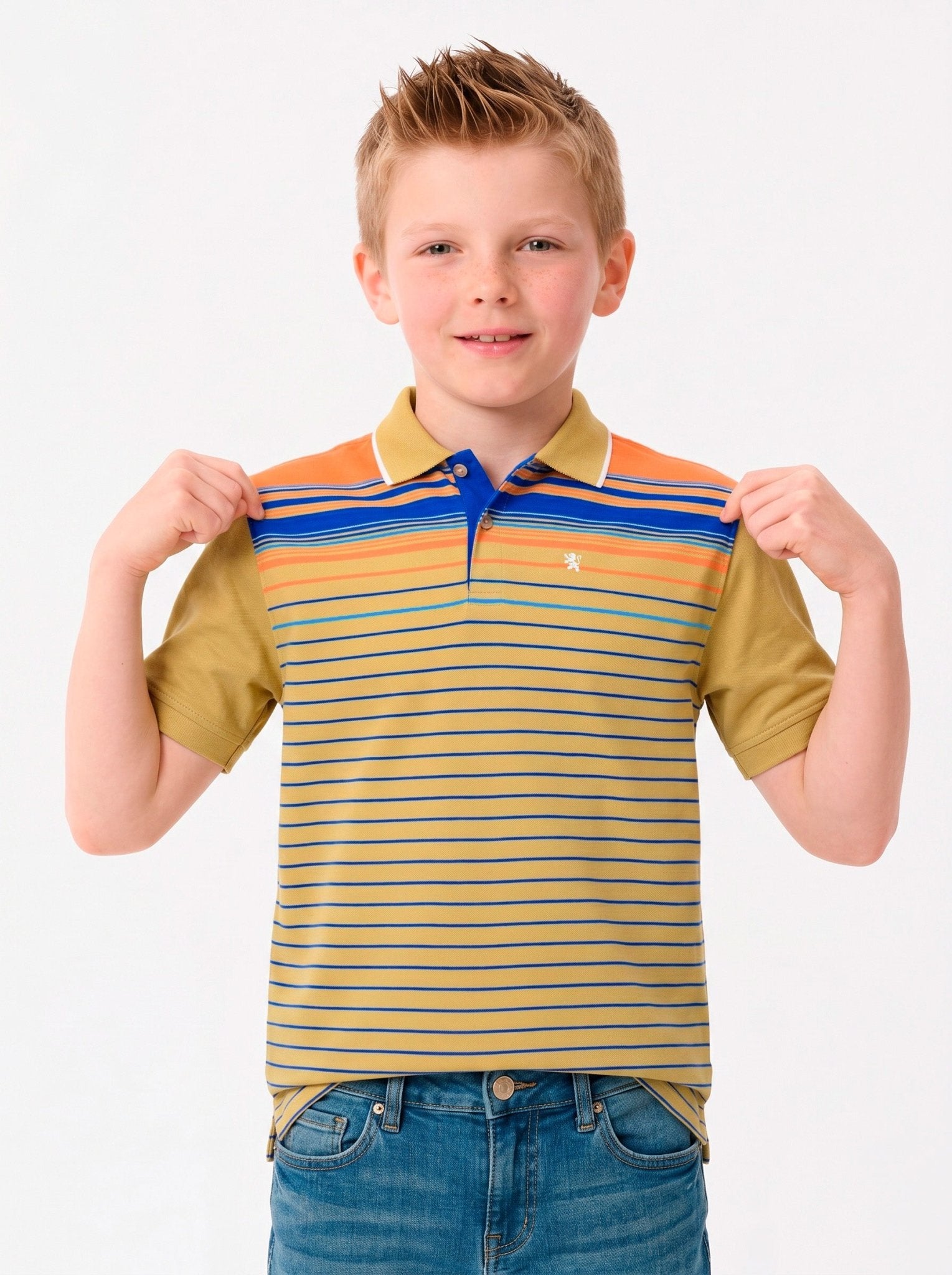 Manchester Junior Polo Patrón Lineal 100% Algodón - Manga Corta - Manchester