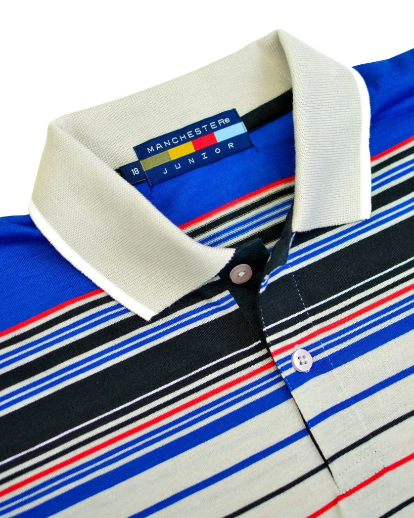 Manchester Junior Polo Patrón Lineal 100% Algodón - Manga Corta - Manchester
