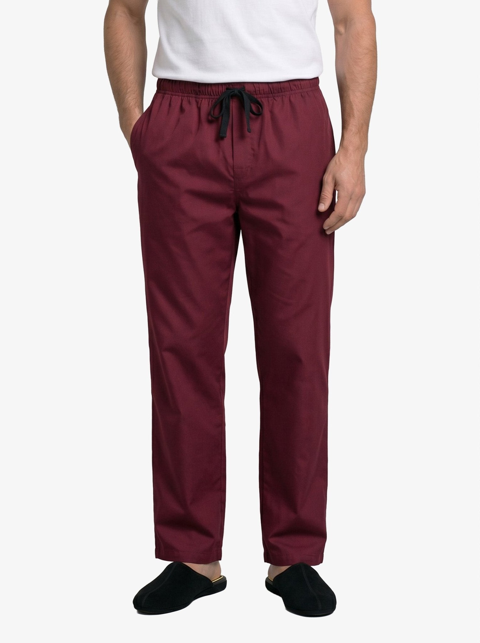 Manchester Pantalón de Pijama con Bolsillos Algodón y Poliéster color guindo para hombre