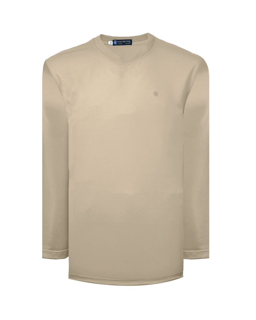 Manchester Playera Cuello Redondo Lisa Poliéster y Algodón Manga Larga - Manchester