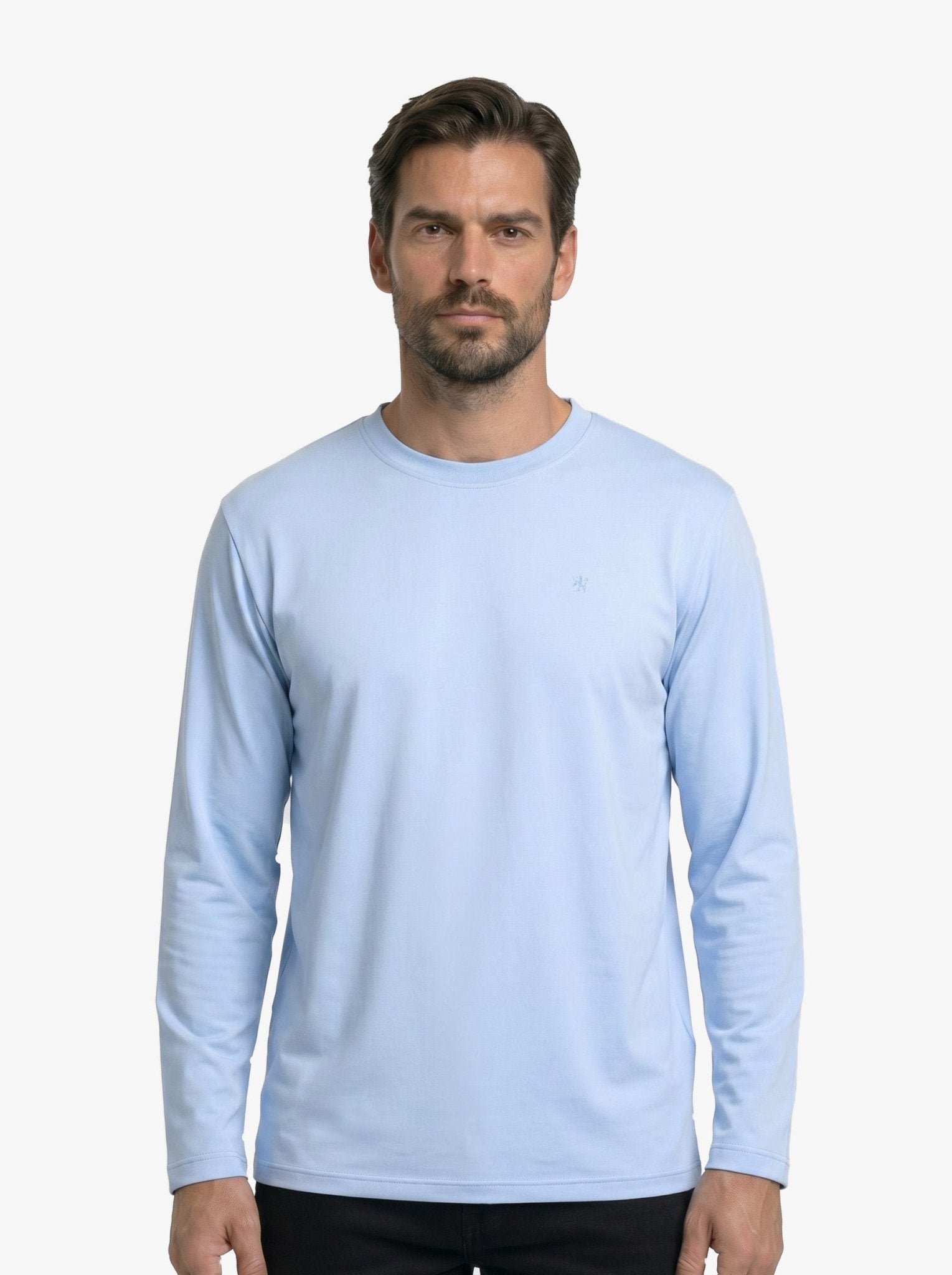 Manchester Playera Cuello Redondo Poliéster-Algodón - Manga Larga color plumbago para hombre