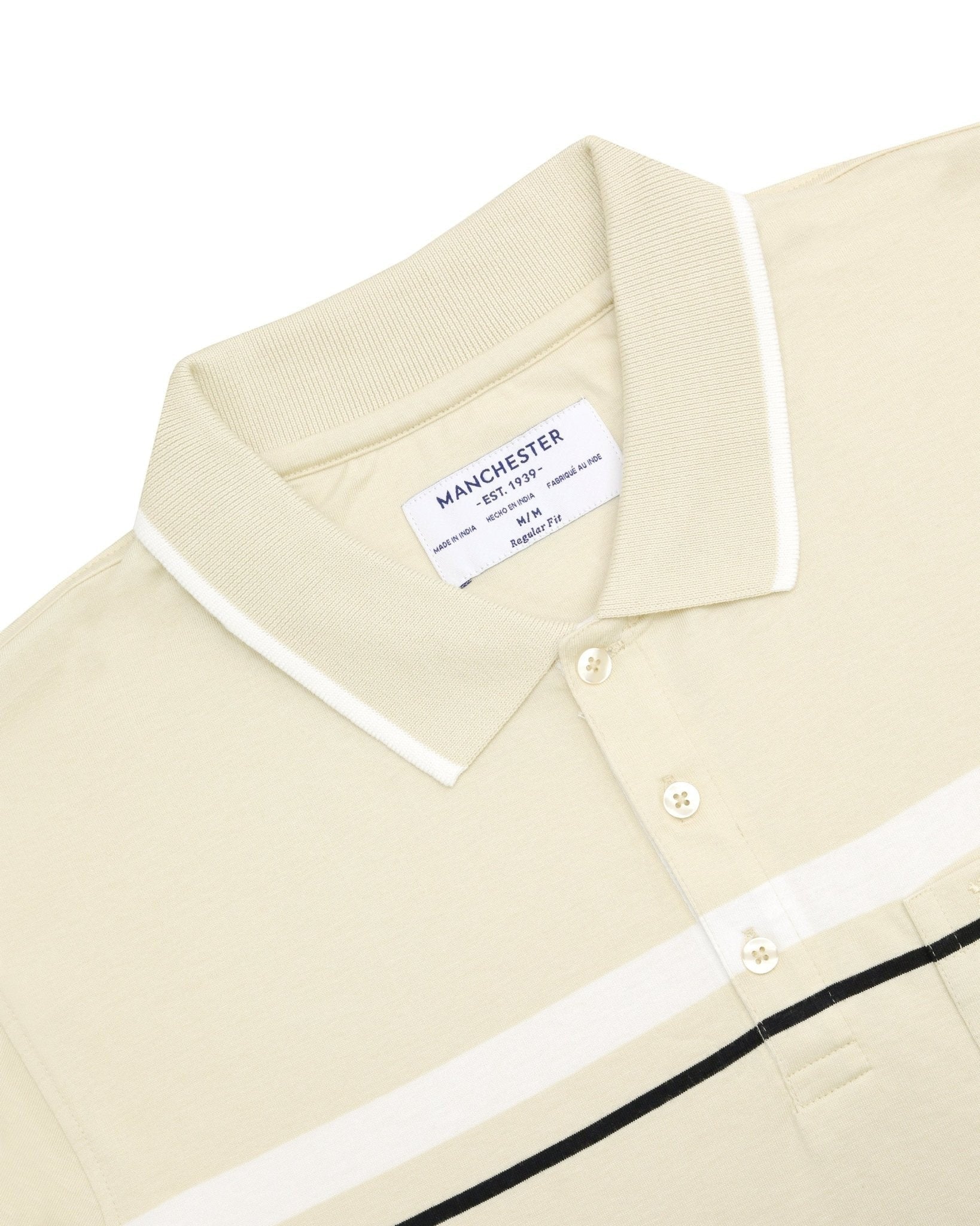 Manchester Playera Polo Casual a Rayas con Bolsillo Frontal - Manchester